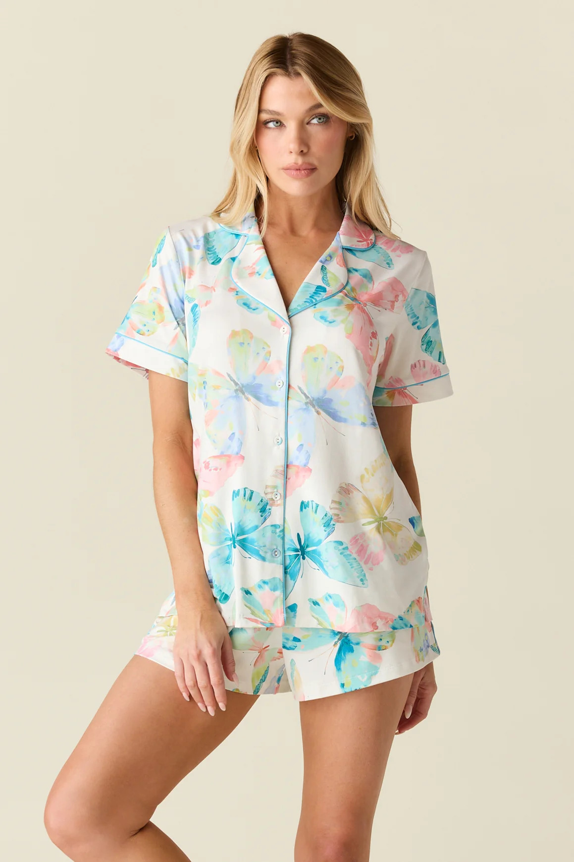 Maren Cloud Jersey PJ Set in Butterfly Bloom | MASONgrey