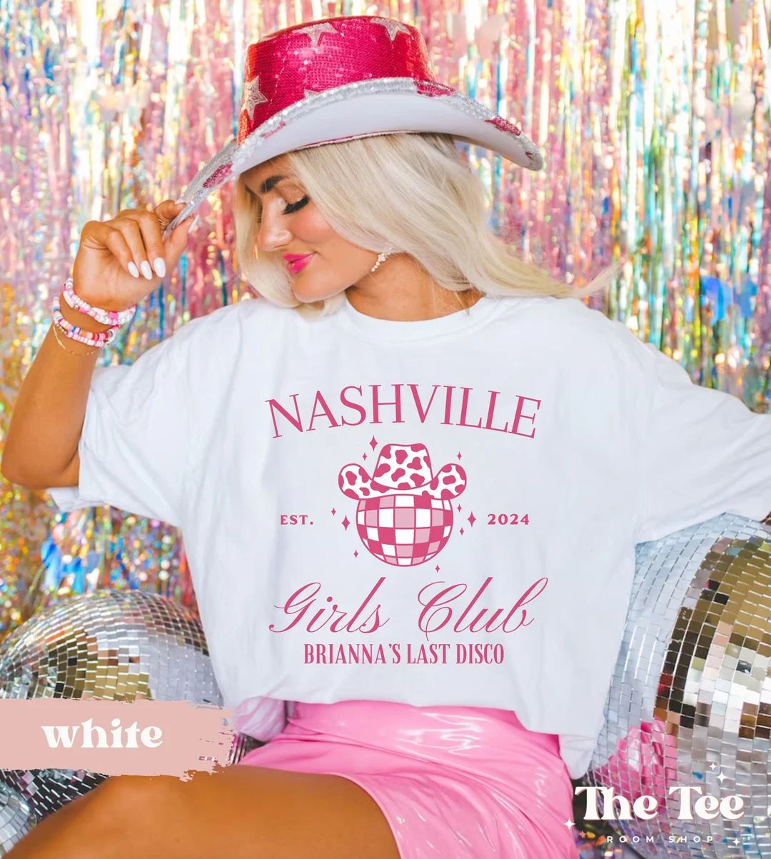 Nashville Bachelorette Shirts, Custom Bachelorette Shirts, Western Bachelorette Shirts, Disco Bac... | Etsy (US)