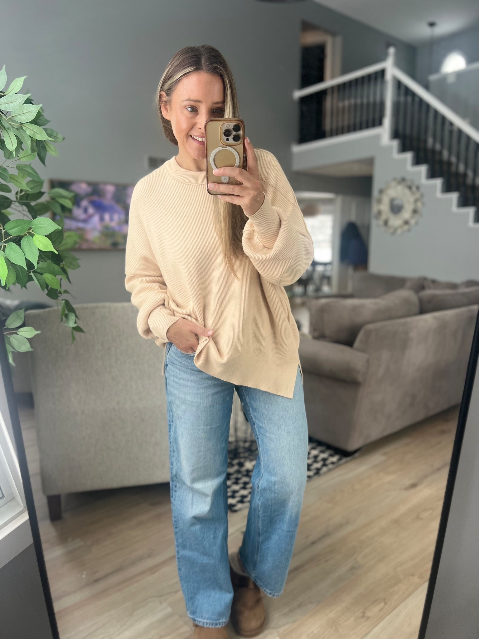 Snow Day #1000. Kidding. Just #6 but it feels like more. 🤪 I love this oversized sweater when I want to be comfy cozy all day! 

#LTKmomlife #LTKOver40 #LTKootd