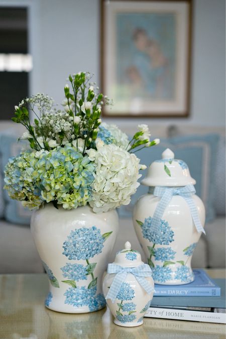 The cutest little trio! Shop my collection with Lauren Haskell here!
Use code CHAPPLE15 for 15% off!

Ginger jars home decor blue and white vase hydrangeas blue check ceramic pottery collection floral arrangements grandmillennial style decor 

#LTKunder100 #LTKGiftGuide #LTKhome