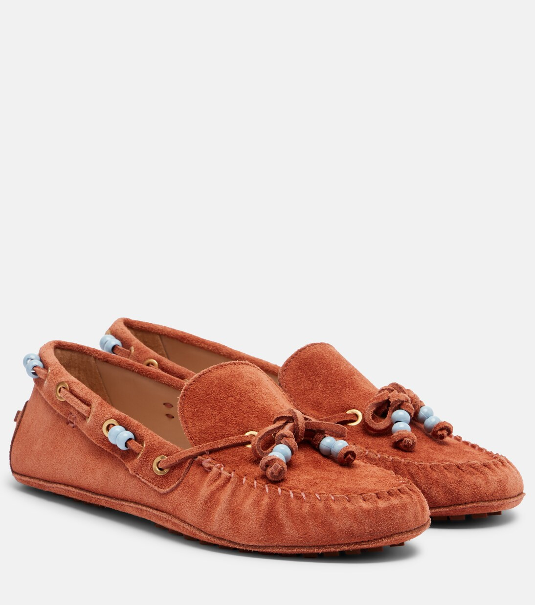 Beaded suede boat shoes | Mytheresa (US/CA)