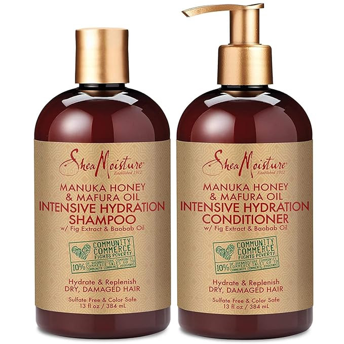 SheaMoisture Shampoo and Conditioner Set, Manuka Honey, Mafura Oil, Baobab Oil & Fig Extract, Hyd... | Amazon (US)