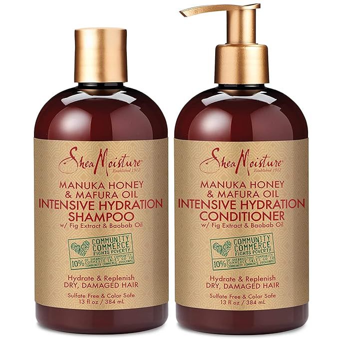 SheaMoisture Shampoo and Conditioner Set, Manuka Honey, Mafura Oil, Baobab Oil & Fig Extract, Hyd... | Amazon (US)