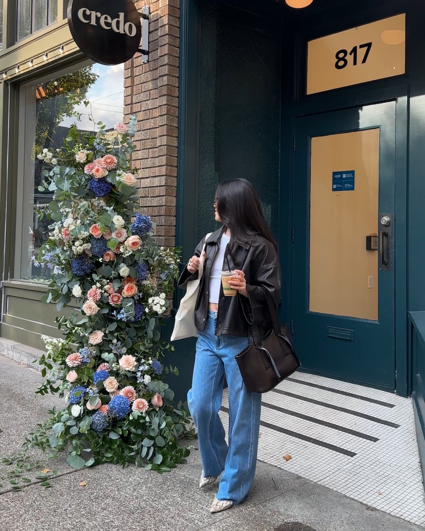 Fall outfit on repeat: leather jacket + wide leg jeans and accessories to match 

#LTKSeasonal #LTKPetite #LTKStyleTip