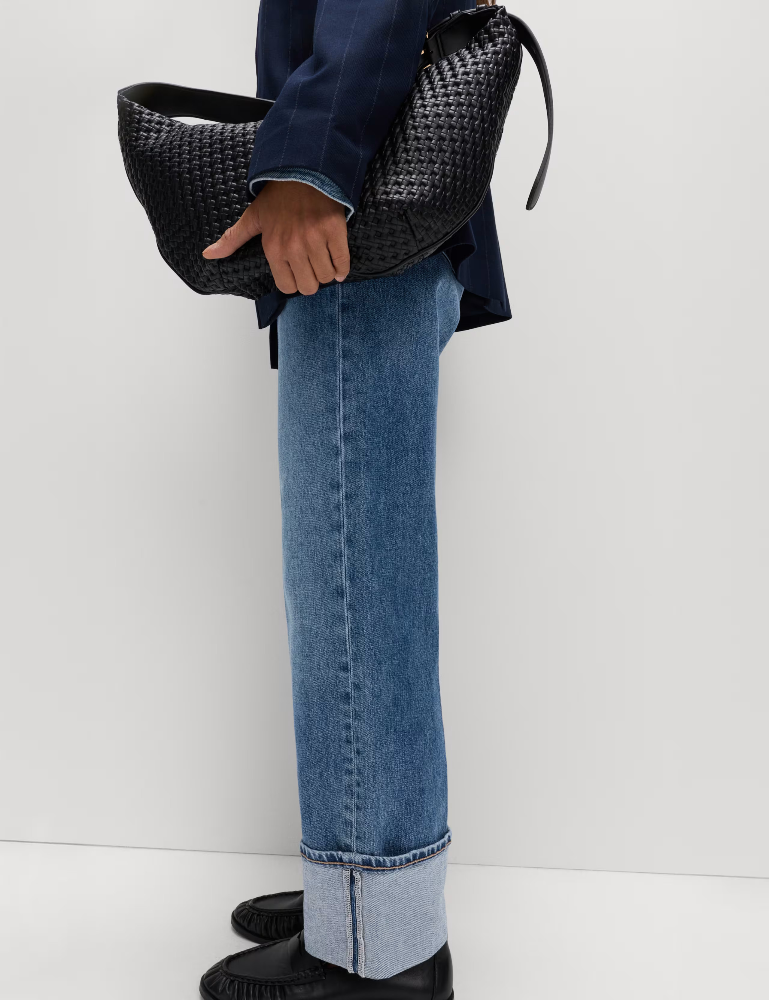 Mid Rise Wide Leg Turn Up Jeans | Marks & Spencer (UK)