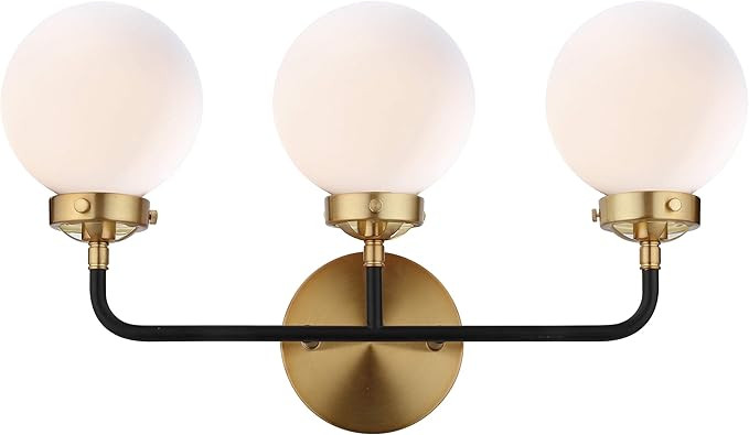 JONATHAN Y JYL9058B Caleb 3-Light 22" Brass Vanity, Contemporary, Modern, Office, Living Room, Fa... | Amazon (US)