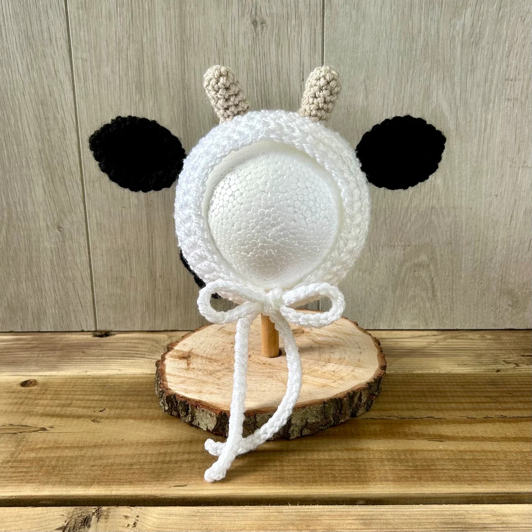 Cow Bonnet, Farmyard Animal, Cow Hat, Newborn Photography, Cake Smash Outfit, Baby Gift, Baby Sho... | Etsy (US)