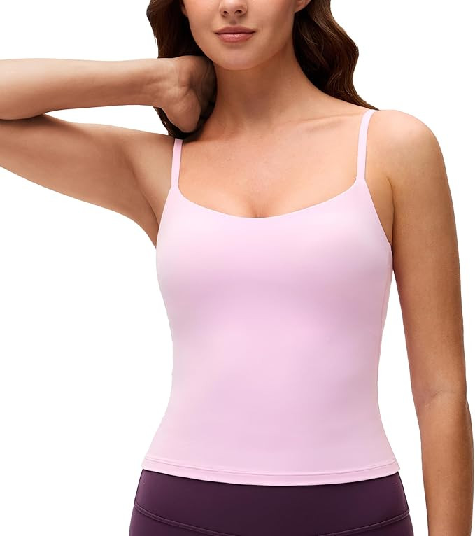 CRZ YOGA Softness Mold Butterluxe Camisole Tank Top for Women - Crop Adjustable U Back Workout Sh... | Amazon (US)