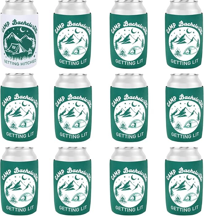 Serencatcher 12pcs Camp Bachelorette Party Favors, Camp Bachelorette Can Coolers, Camping Hiking ... | Amazon (US)