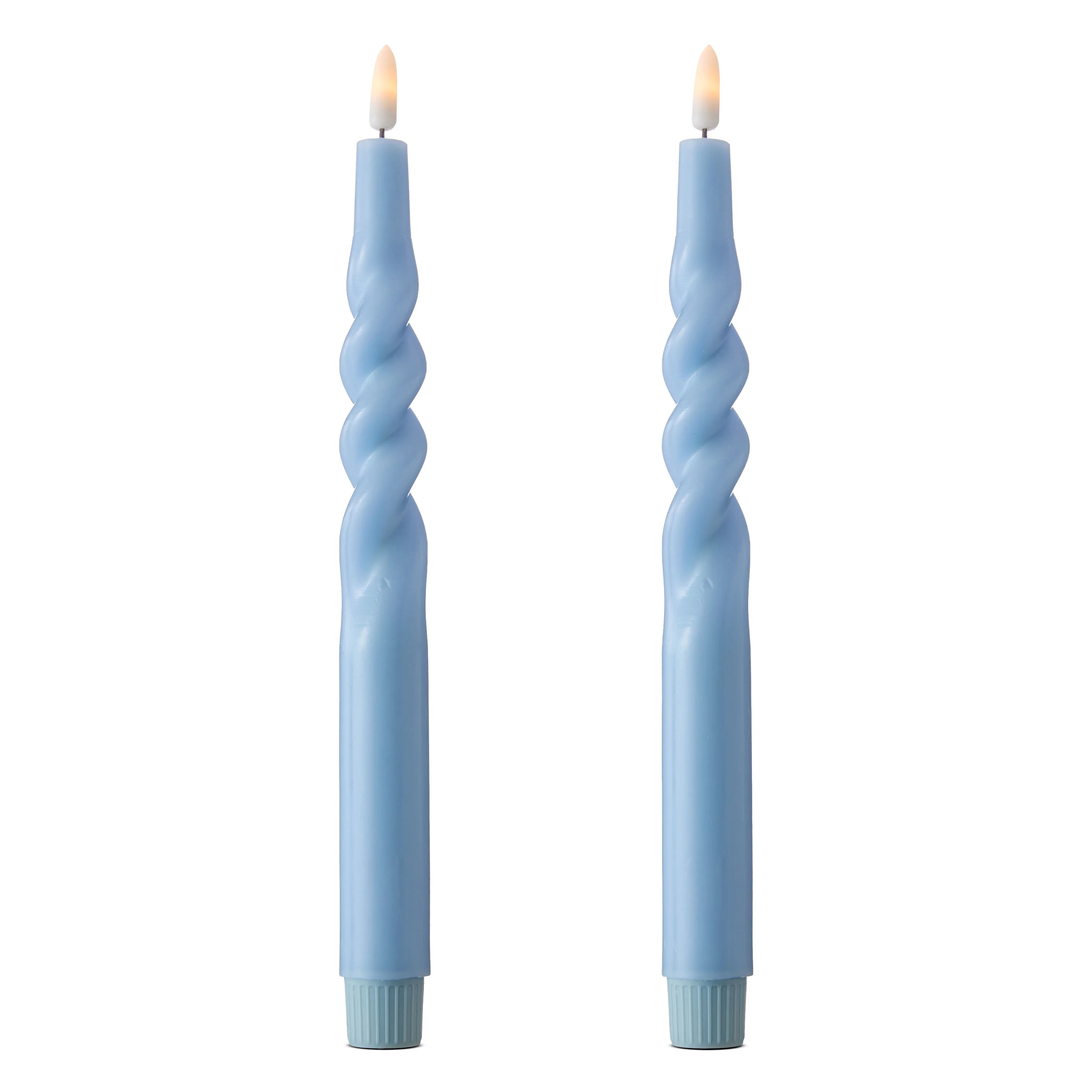 Battery Operated LED Flameless Wax Twisty Taper Christmas Candles, Light Blue, 11", 2 Count, by H... | Walmart (US)
