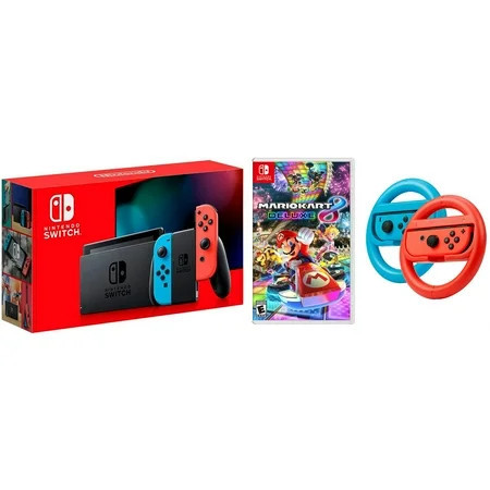 Nintendo Switch Console with Mario Kart 8 Deluxe, Joy-Con Steering Wheel Set Handheld Video Game | Walmart (US)