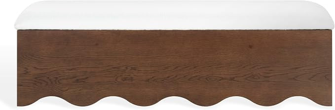 SAFAVIEH Couture Collection - Roseandrea Walnut & White Storage Bench with Cushion Top, Modern Sc... | Amazon (US)