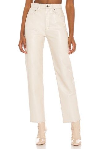 AGOLDE Recycled Leather 90's Pinch Waist Pant in Powder from Revolve.com | Revolve Clothing (Global)