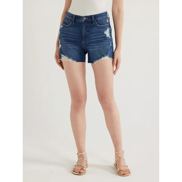 Scoop Women's Retro Boyfriend High Rise Jean Shorts, Sizes 0-18 | Walmart (US)