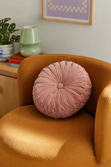 Flynn Corduroy Round Throw Pillow | Urban Outfitters (US and RoW)
