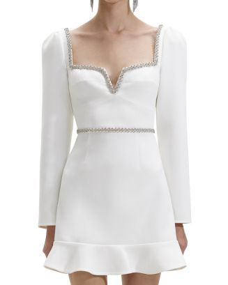 Bonded Crepe Long Sleeve Mini Dress | Bloomingdale's (US)