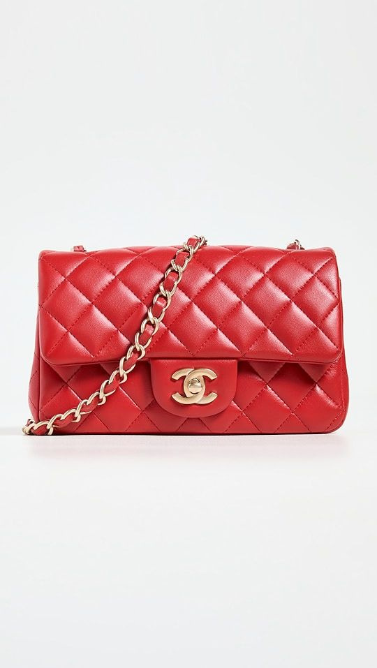Chanel Red Lambskin Flap Mini Bag | Shopbop