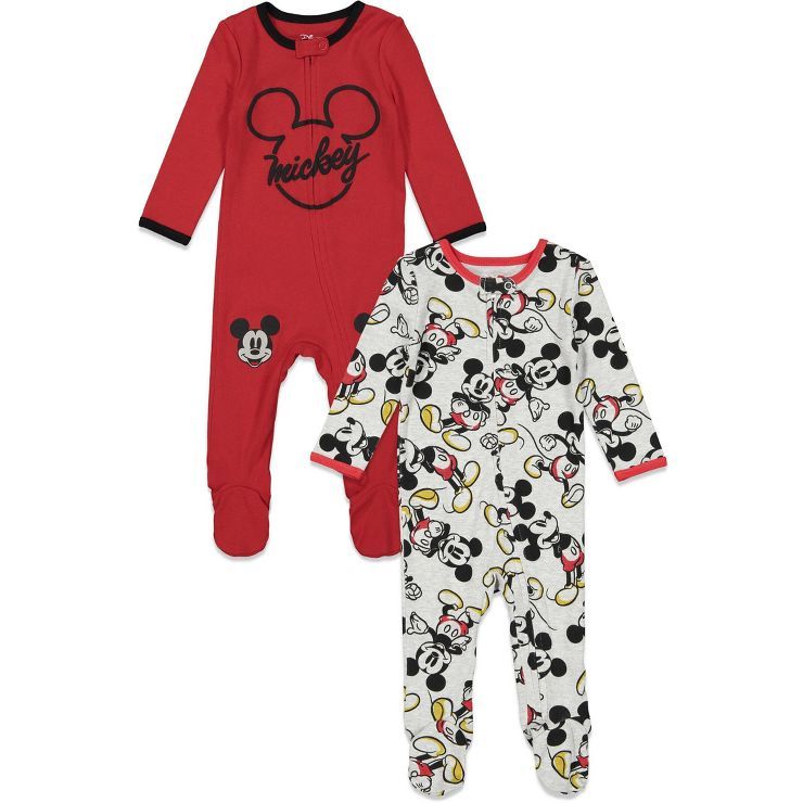 Disney Mickey Mouse Baby 2 Pack Zip Up Sleep N' Play Coveralls Newborn to Infant | Target
