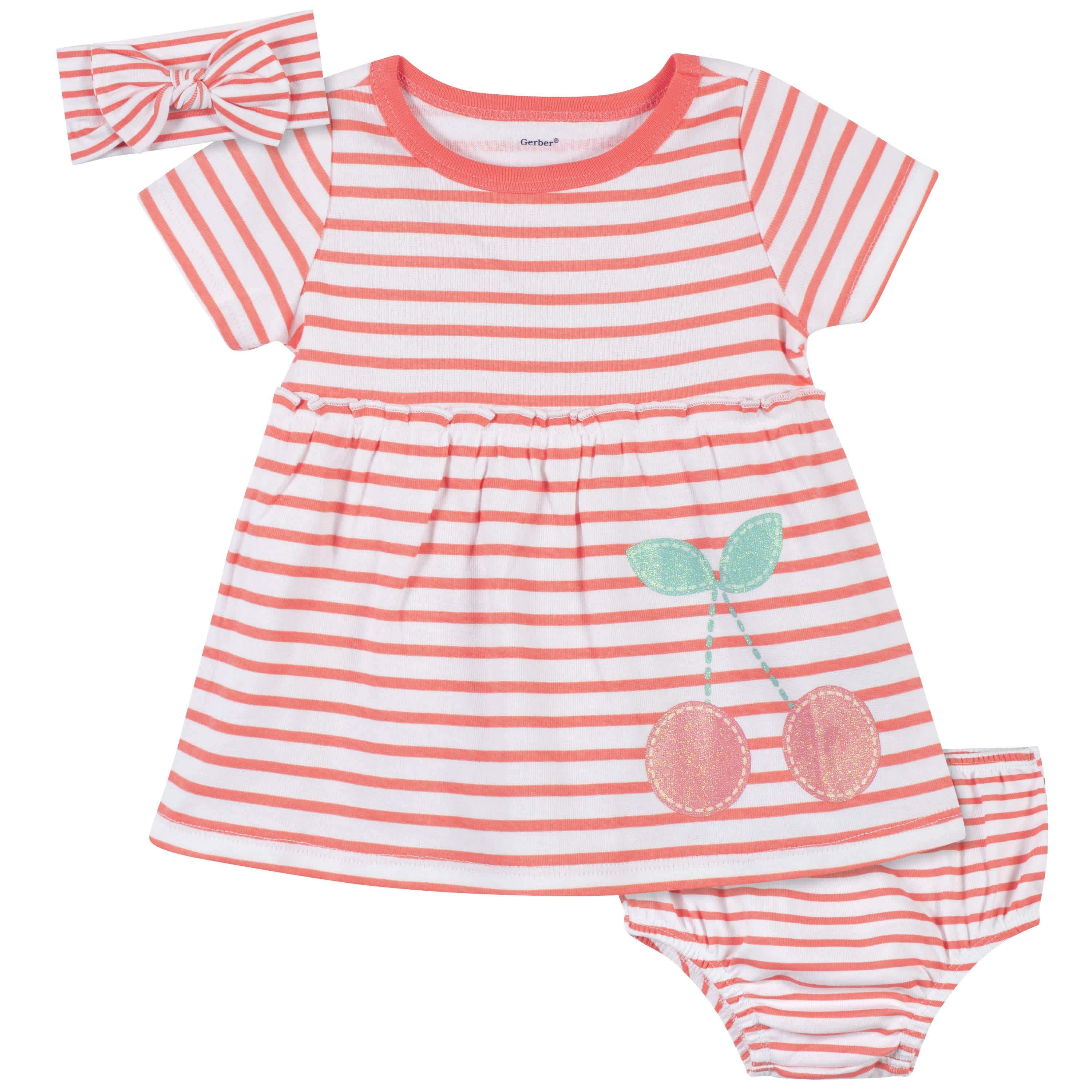 3-Piece Girls Cherry Dress & Headband Set | Gerber Childrenswear