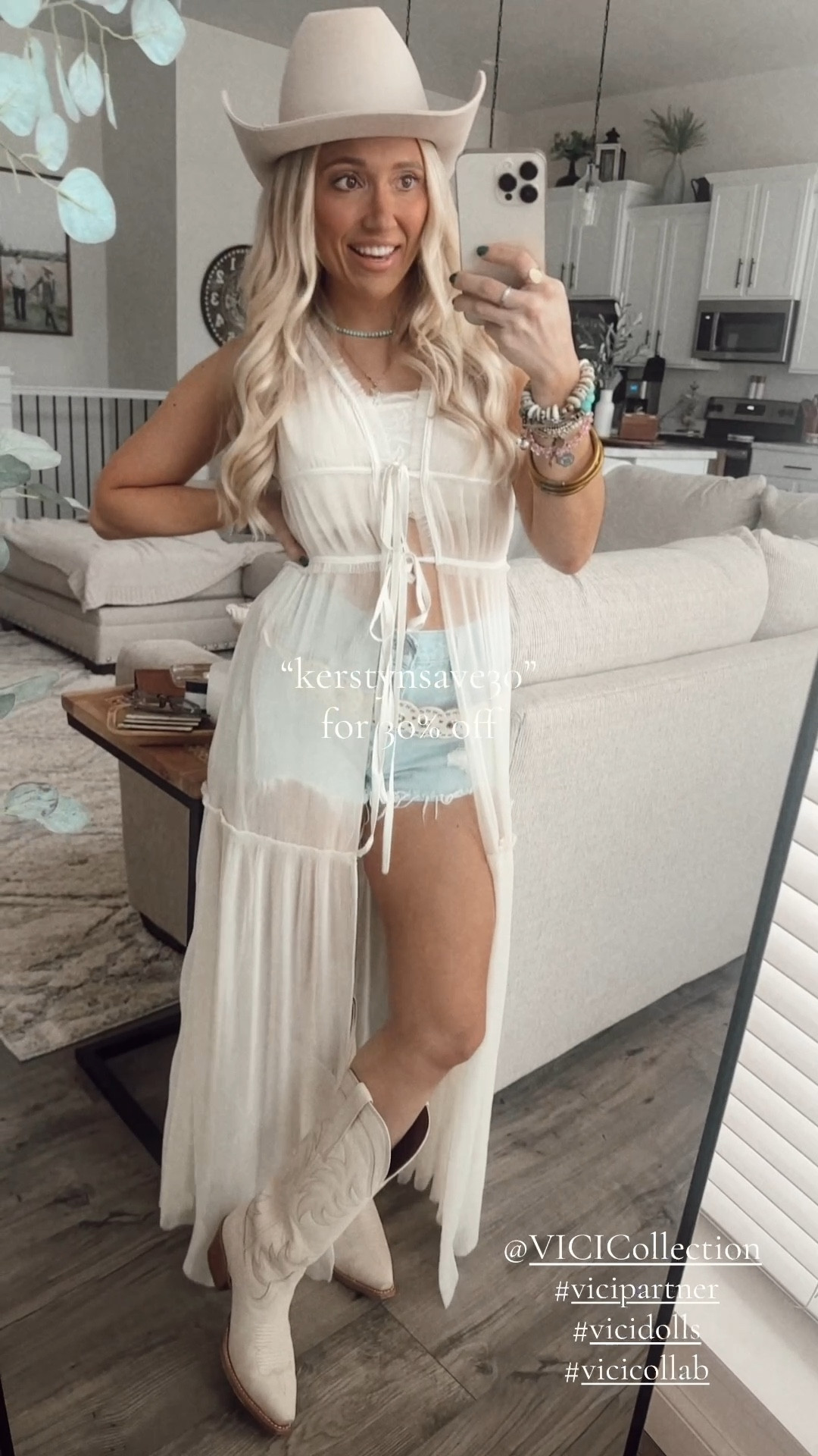 Y’all how adorable is this top from VICI!!! I am obsessed. This is such a cute festival or country concert look or just a fit for a girlie that loves western style. 

This is adorable! I have a code with vici! “KERSTYNSAVE30”! I am waiting on the rest of my PR package to come and I cannot wait to do a try on haul for you guys!!!! 🤠👢✨🙌🏻🌾🍒💕🫶🏻🌼⭐️

#LTKWatchNow #LTKStyleTip #LTKFestival