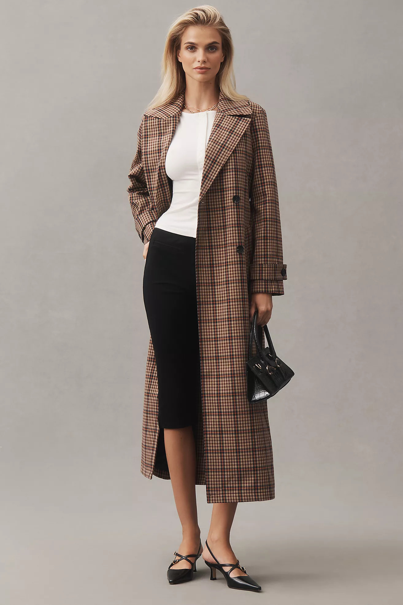Avec Les Filles Belted Plaid Trench Coat | Anthropologie (US)