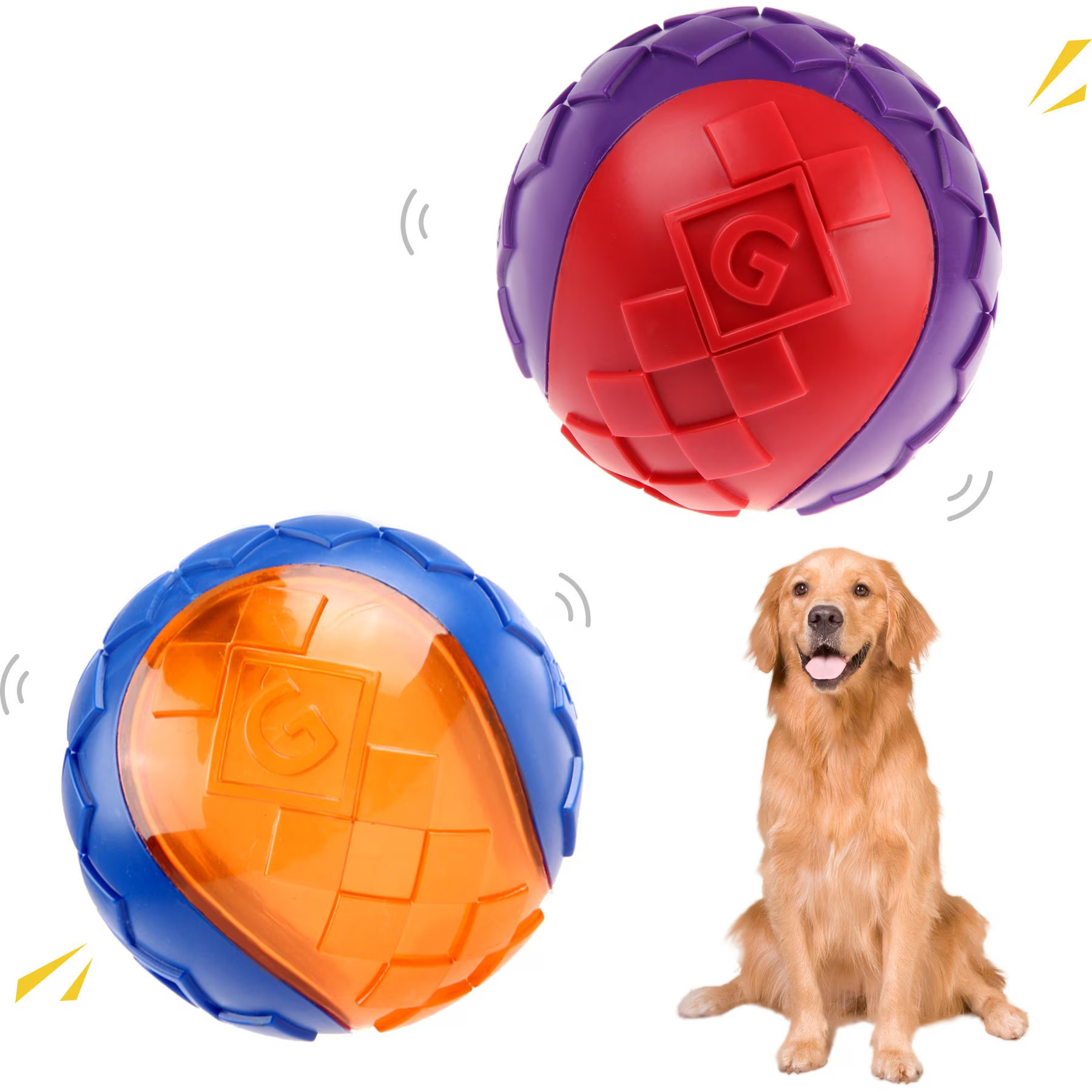 Gigwi Dog Balls Interactive Dog Toys, Multi, 3.2-in, 2 count | Chewy