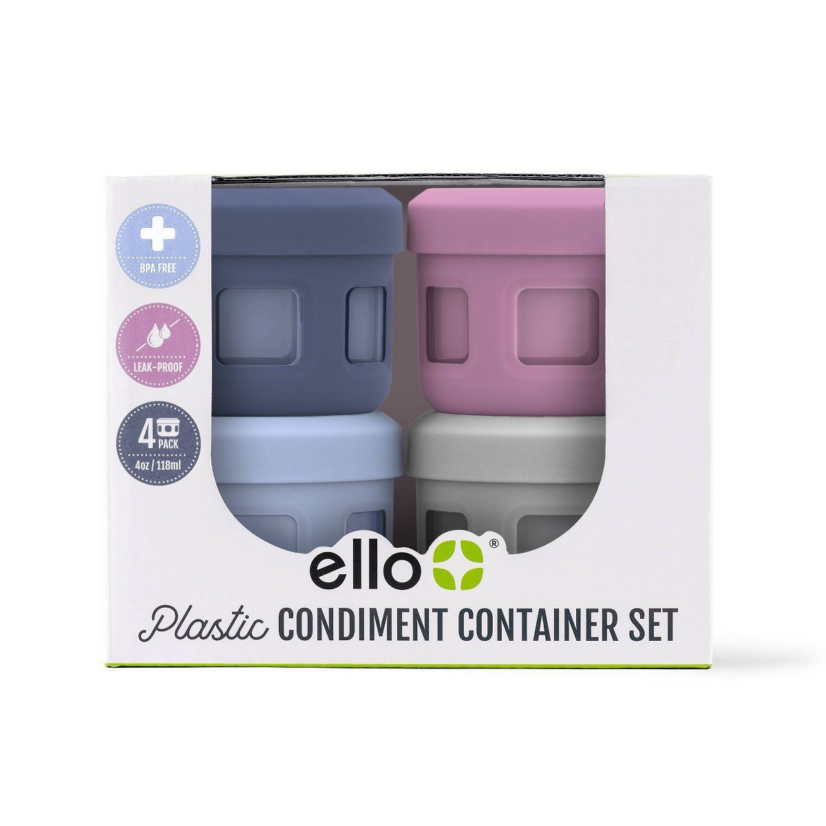 Ello 4pk Plastic Condiment Set | Target