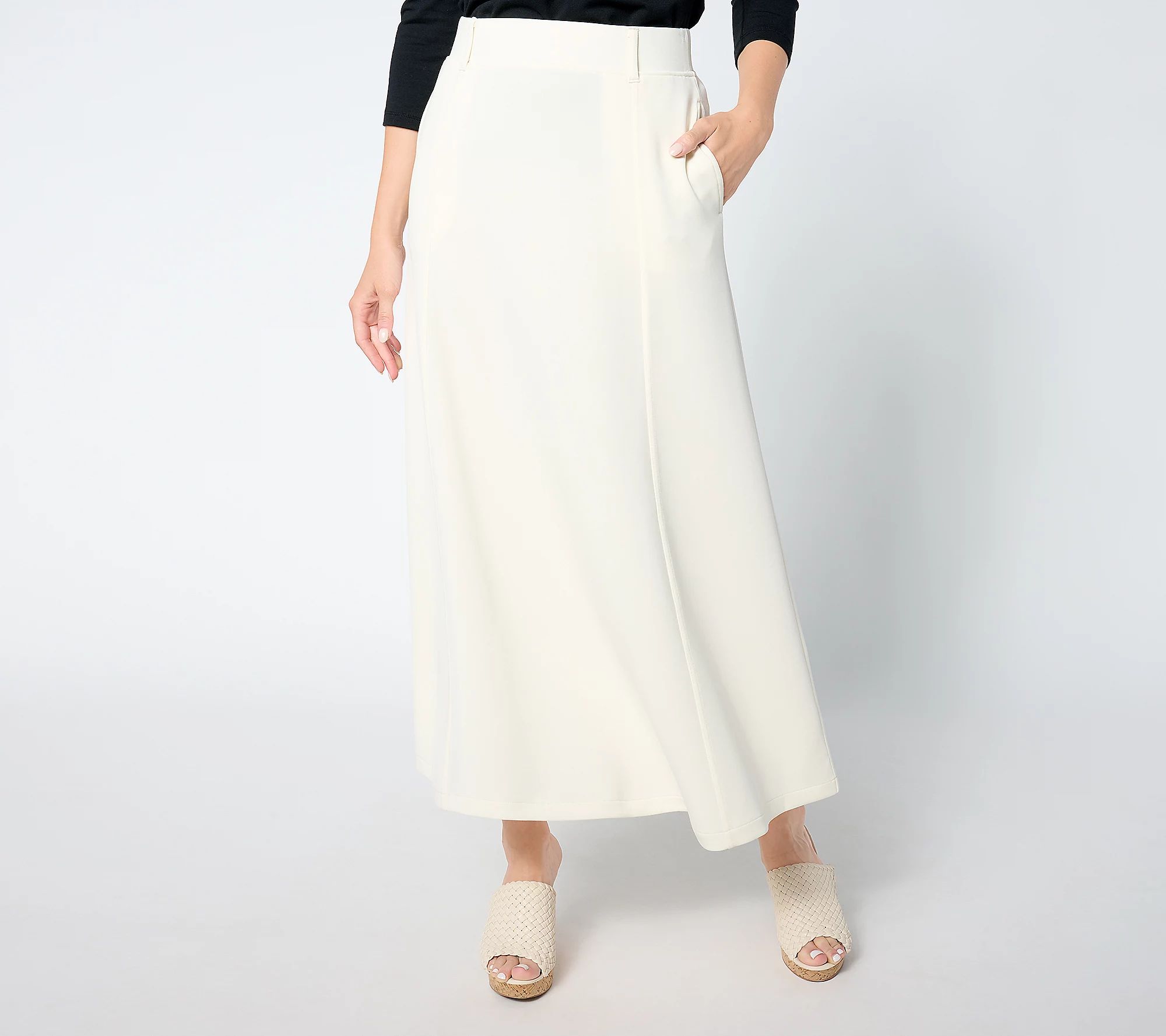 Peace Love World Black Label Regular Scuba Midi Skirt | QVC