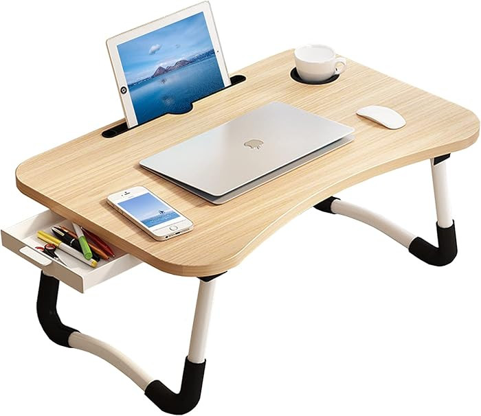 Lap Desk,Portable Laptop Desk Foldable Bed Table with Phone Stand and Cup Holder for Bed/Couch/So... | Amazon (US)