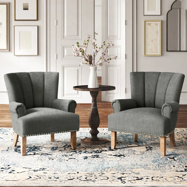 Lyric 29.25" Wide Tufted Polyester Armchair (Set of 2) | Wayfair North America
