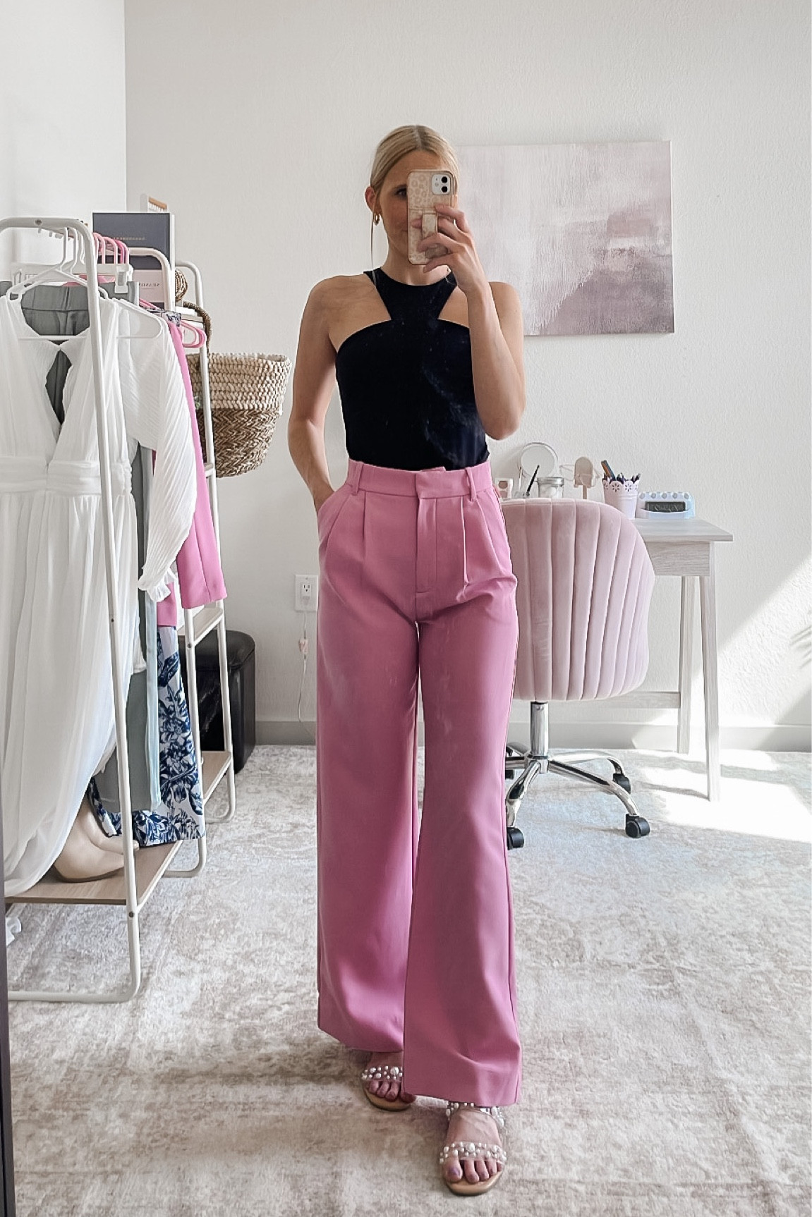 Casual trouser outfit. Here’s an easy way to take your tailored trousers from day to night. Swap out your one button blazer for a sleeveless black bodysuit! Wearing a 24 regular in trousers and a small in the Amazon bodysuit.

Trouser look, Abercrombie sale, how to style trousers, going out look, summer dinner outfit #trousers #abercrombietrousers #pinkpants

#LTKFind #LTKstyletip #LTKSeasonal