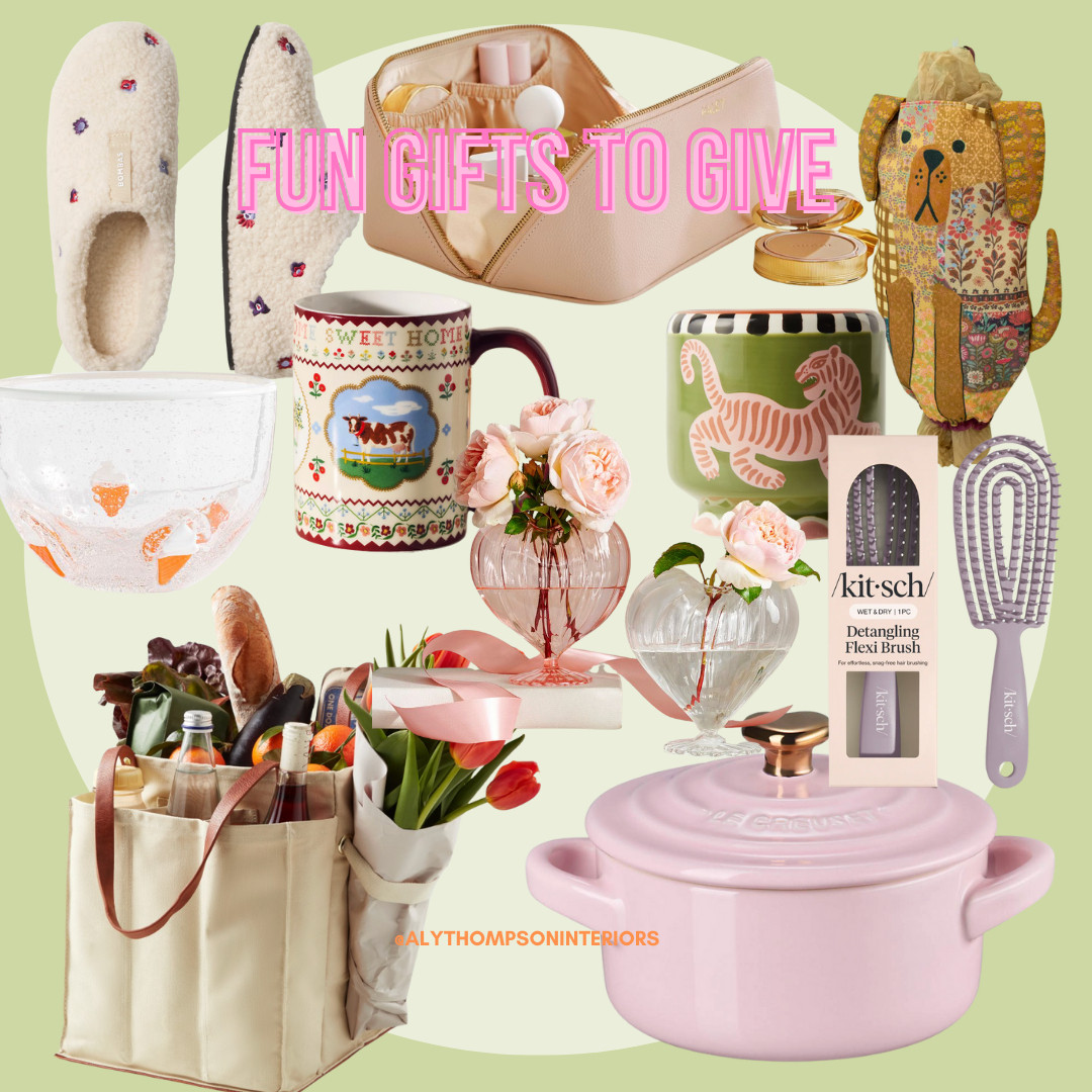 Fun Gifts to Give | Valentine's Day | Gifts for Her | Galentine's Day | Slippers | Market Bag | Dutch Oven | Mug | Kitsch Brush | Candle | Gifts under 50 | Gifts under 30 

 #LTKValentine #LTKSeasonal #LTKSaleAlert