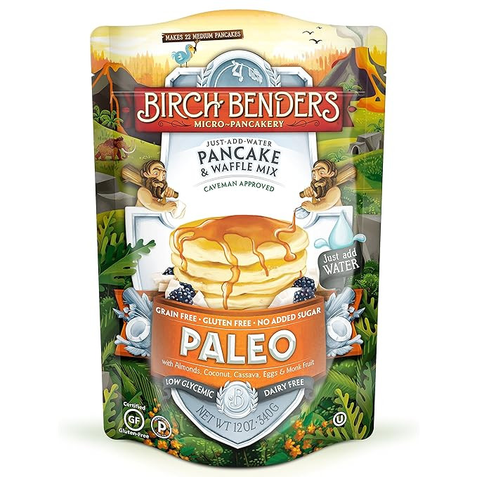Paleo Pancake & Waffle Mix by Birch Benders, Low-Carb, High Protein, High Fiber, Gluten-free, Low... | Amazon (US)