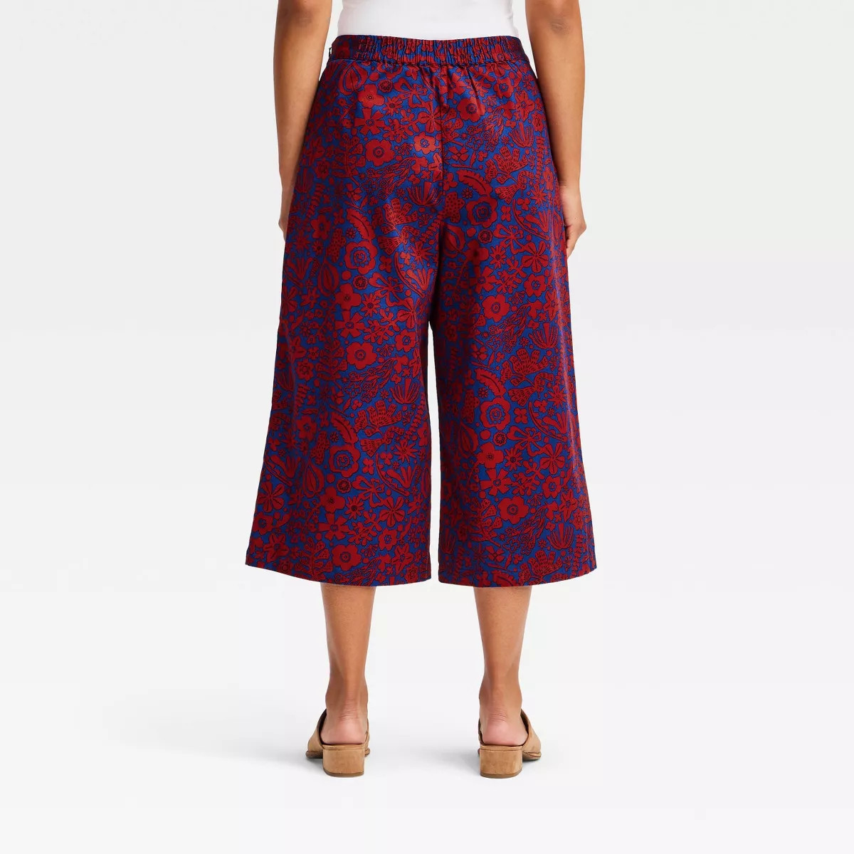 Latino Heritage Month Women's Culotte Flare Pants - Burgundy Abstract XL | Target