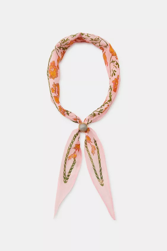 SEIDEN-BANDANA MIT BLUMEN- UND STEINPRINT | Zara US