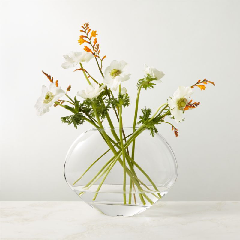 Amata Round Clear Glass Vase + Reviews | CB2 | CB2