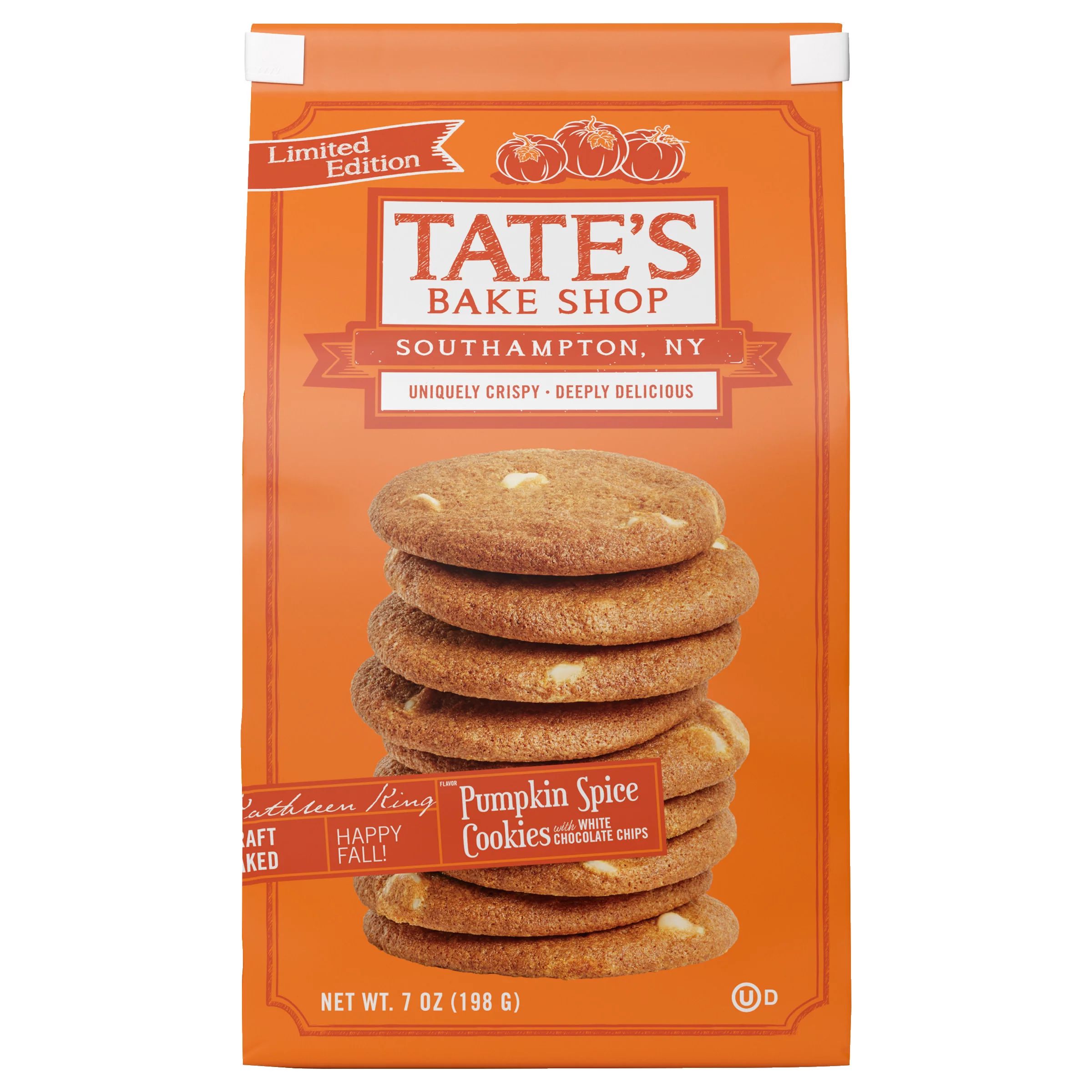 Tate's Bake Shop Pumpkin Spice Cookies with White Chocolate Chips, Limited Edition, 7 oz - Walmar... | Walmart (US)