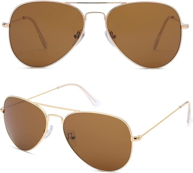 COASION Classic Aviator Sunglasses for Women Men Youth 100% Real Glass Lens Driving Sun Glasses 5... | Amazon (US)