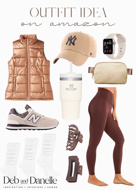 Casual outfit idea for winter ❄️ 

Amazon outfit, puffer vest, winter outfit, casual outfit, sporty outfit, workout leggings, new balances, lululemon dupe, Fanny pack, Stanley cup, Deb and Danelle 

#LTKunder50 #LTKtravel #LTKstyletip