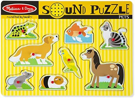 Melissa & Doug Pets Sound Puzzle - Wooden Peg Puzzle With Sound Effects (8 pcs) | Amazon (US)