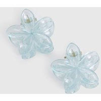 Womens Small Flower Hair Clips 2 Pack - Blue - One Size | boohoo (US & Canada)