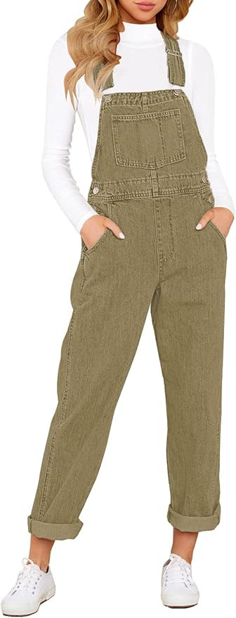 luvamia Women's Casual Stretch Adjustable Denim Bib Overalls Jeans Pants Jumpsuits | Amazon (US)
