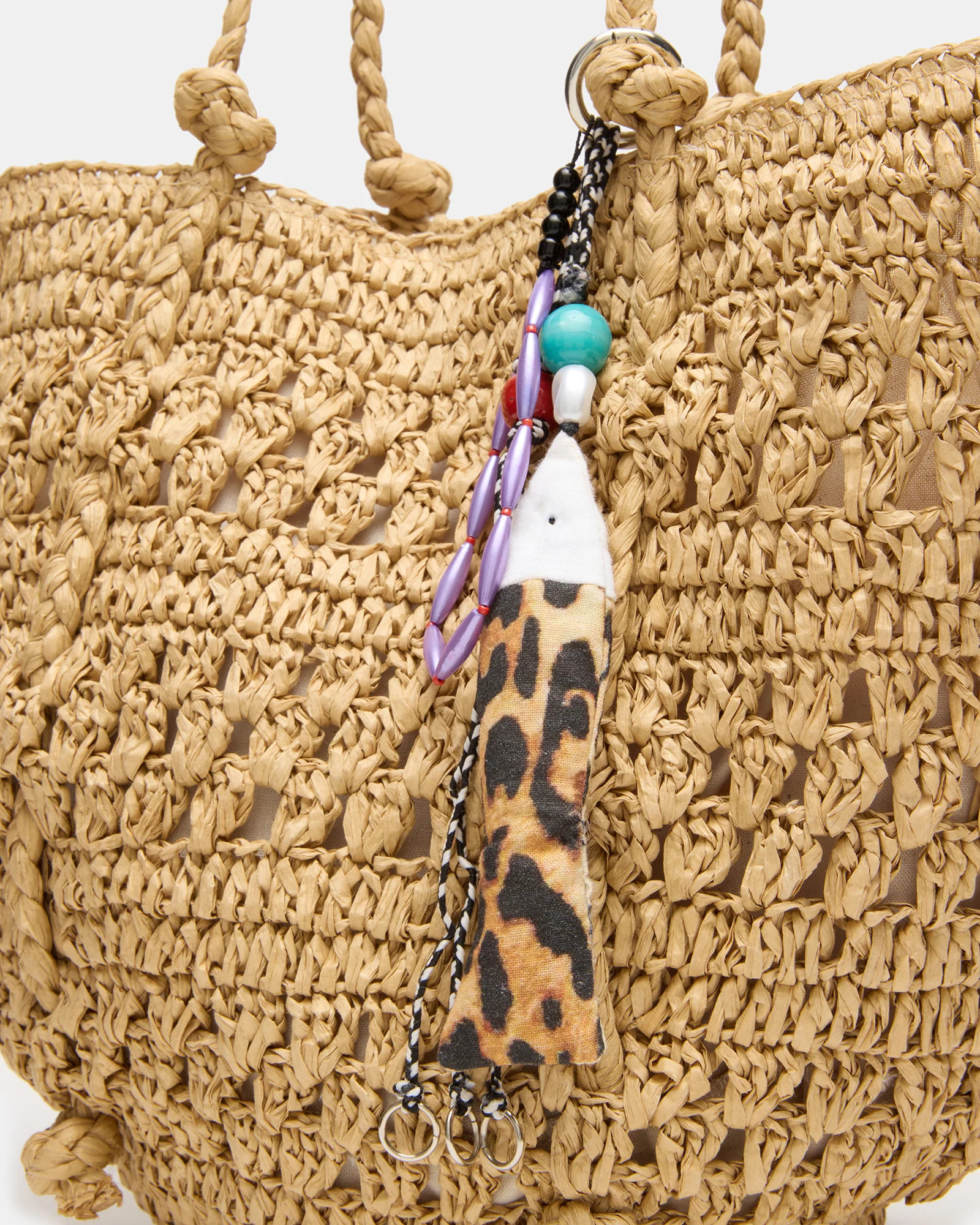 TYDES Bag Natural Boho Straw Shoulder Strap Tote Handbag | Steve Madden (US)