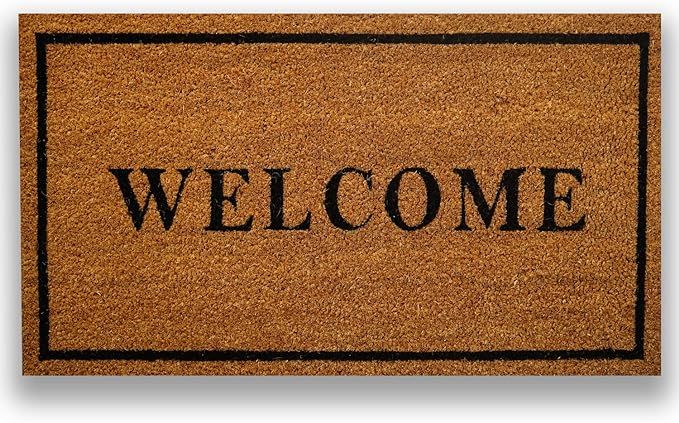 Coco Coir Door Mat with Heavy Duty Backing, Welcome Doormat, 17”x30” Size, Easy to Clean Entr... | Amazon (US)