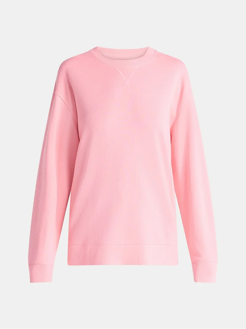 Time and Tru Women's and Women's Plus Crewneck Sweatshirt with Long Sleeves, Sizes XS-4X | Walmart (US)
