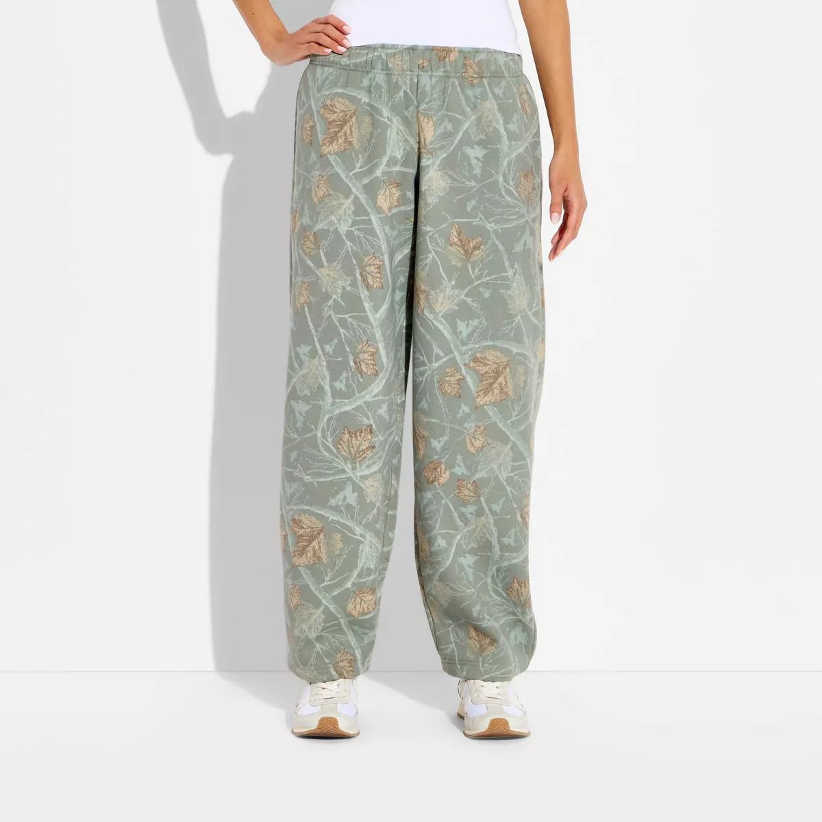 Women's Low-Rise Straight Leg Sweatpants - Wild Fable\u2122 Green Camo XXS | Target