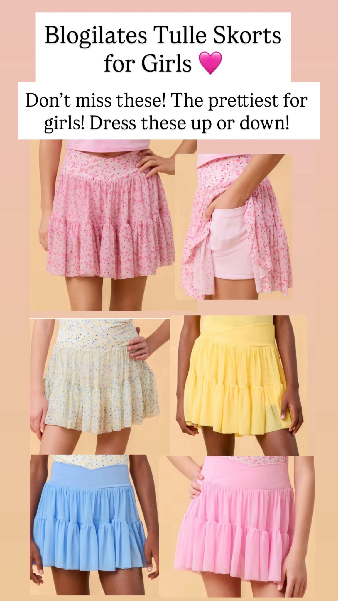 Blogilates cute tulle skorts for girls 

#LTKKids