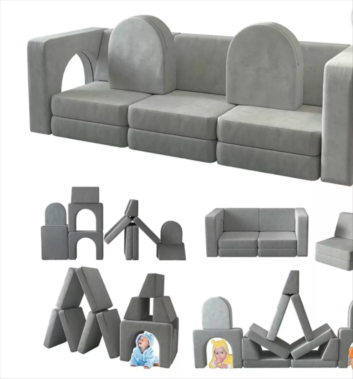 Kids Couch, Linor Toddler Couch Sofa for Kids, Modular Kids Sofa