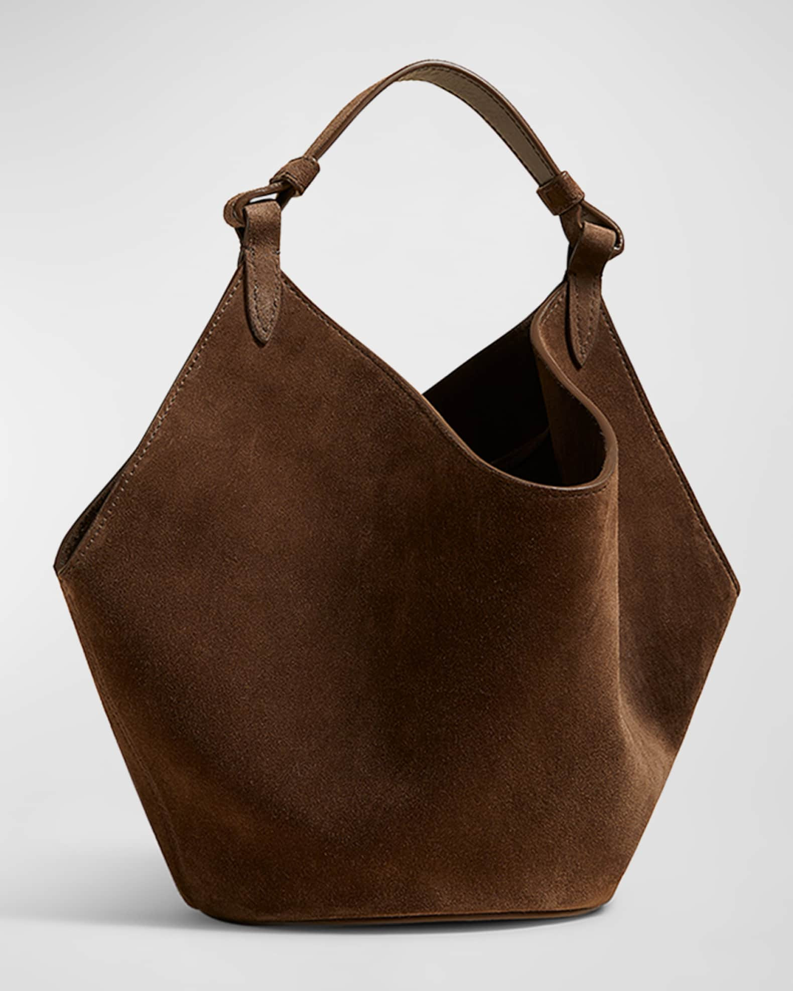 Khaite Lotus Mini Suede Shoulder Bag | Neiman Marcus