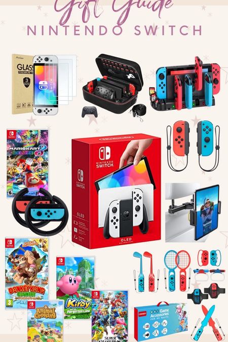 Looking at buying your kids a Nintendo Switch this holiday?  Here’s a guide to all the accessories you’ll want to go with it.  Last Christmas I was lost when it came to what to buy because there is so much & so many brands.  

These are all the accessories I have bought that my kids like, use & have withstood a full year of use.  

You’ll want extra joy in controllers & a docking station for charging.  You’ll  need screen protectors & a carry case if you’re planning to travel with it.  I’ve also linked my favorite car headrest holder so kids can play on road trips. 

Steering wheels for Mario Kart & game accessories like tennis rackets for Sonic tennis make the games much more fun.  

#LTKGiftGuide #LTKHoliday #LTKfamily